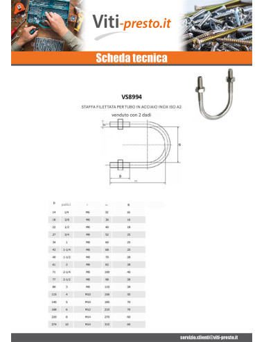 1 x Abaescon Acciaio Inox A2 Fondo Tondo con...