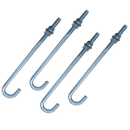 1 x Bullone A J M18X357 Filettata Su 150 +2 Dado +2 Rondella Zincate