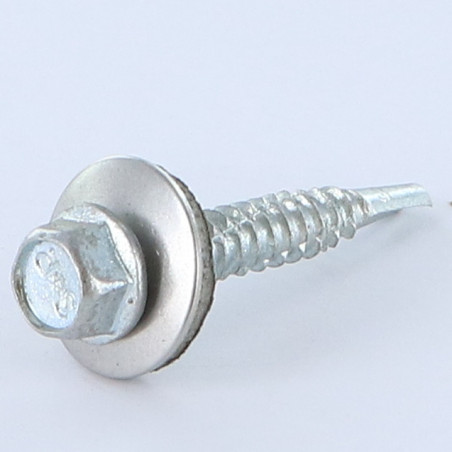 1 x Vite Autoperforante Bimetallo Acciaio / Acciaio Inox A4 Testa Esagonale Rondella Di Tenuta Con Guarnizione In Neoprene