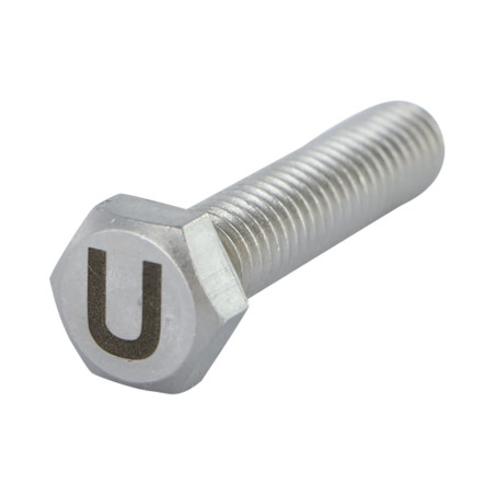 1 x Vite Per Metalli Testa Esagonale 8X35 Acciaio Inox A4 con incisione di lettere "U"