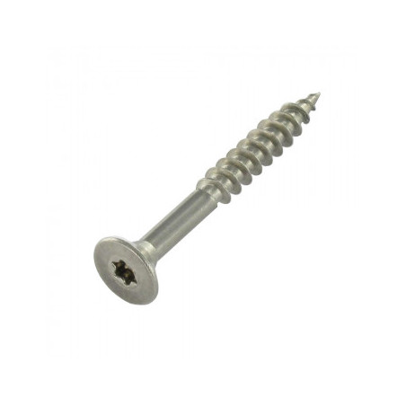 1 x Vite Per Legno E Truciolato Testa Forata 6X120 Filettata Su 70 T25 Acciaio Inox A4