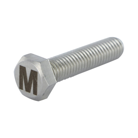 1 x Vite Per Metalli Testa Esagonale 8X35 Acciaio Inox A4 con incisione di lettere "M"