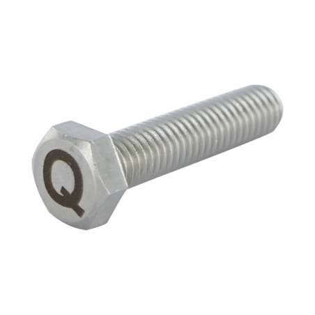 1 x Vite Per Metalli Testa Esagonale 8X35 Acciaio Inox A4 con incisione di lettere "Q"