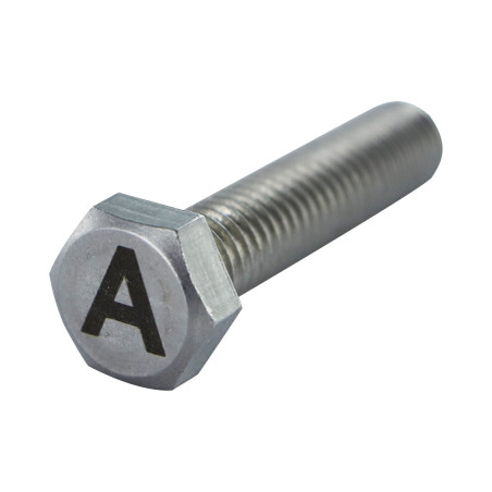 1 x Vite Per Metalli Testa Esagonale 8X35 Acciaio Inox A4 con incisione di lettere "HA"