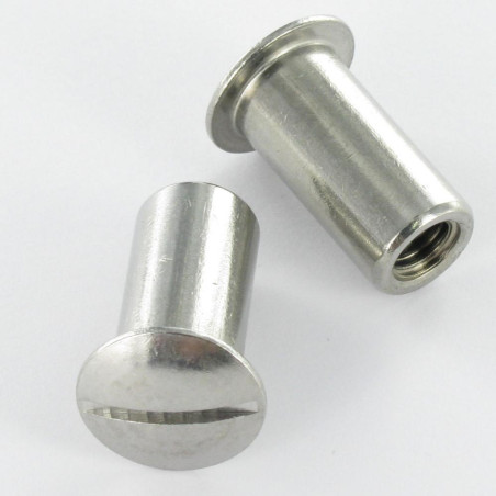 1 x Vite FINESTRA Testa Bombata Con Intaglio M4/14 6X16 Diametro Della Testa: 9 Acciaio Inox A4