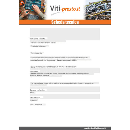 1 x Gancio Da per coperture VARIO 140X56X5 /5 Acciaio Inox A2