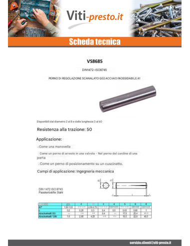 1 x Spina Ad Intagli Con Scanalatura G02...
