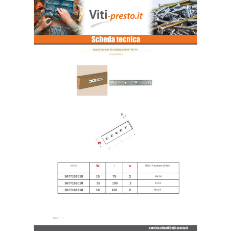 1 x Piastra Da CONNESSIONE STRETTO Acciaio Inox A2 15X75