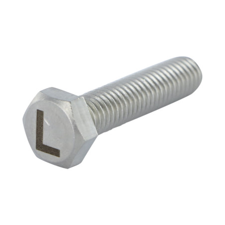 1 x Vite Per Metalli Testa Esagonale 8X35 Acciaio Inox A4 con incisione di lettere "L"