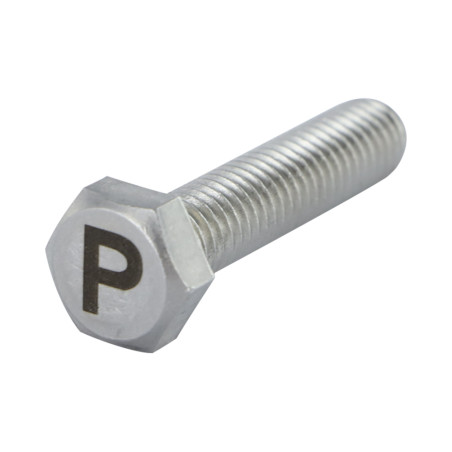 1 x Vite Per Metalli Testa Esagonale 8X35 Acciaio Inox A4 con incisione di lettere "P"