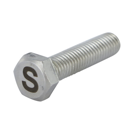1 x Vite Per Metalli Testa Esagonale 8X35 Acciaio Inox A4 con incisione di lettere "S"