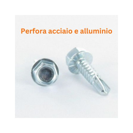 1 x Vite Autoperforante Testa Esagonale 4,8X19 Acciaio Inox Aisi 410