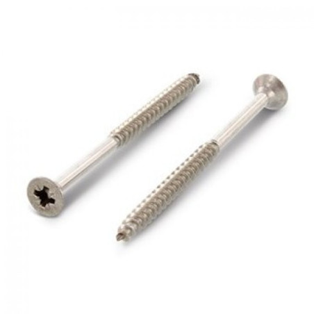 1 x Vite Per Legno E Truciolato Testa Forata Pozi PZ5 4X30 Filettatura Parziale Acciaio Inox A4