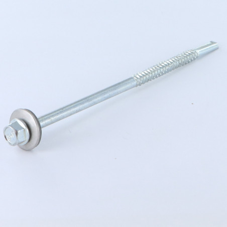1 x Vite Autoperforante Bimetallo Acciaio / Acciaio Inox A4 Testa Esagonale Rondella Di Tenuta Con Guarnizione In Neoprene