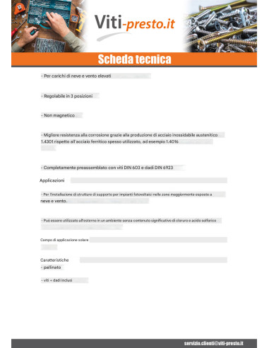 1 x Gancio Da per coperture VARIO 140X56X5 /6...