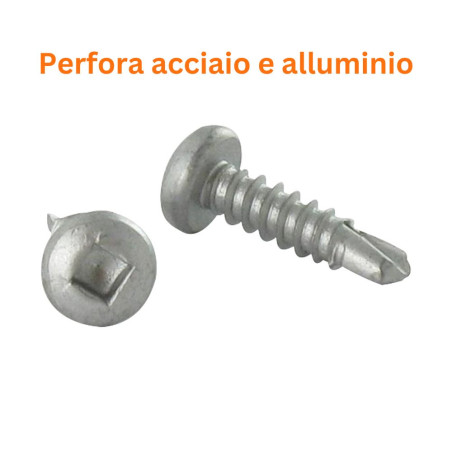 1 x Vite Autoperforante Testa Cilindrica Quadrato 4.8X25 Acciaio Inox Aisi 410