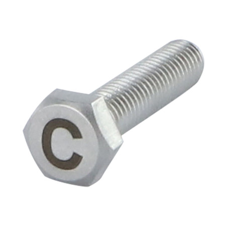 1 x Vite Per Metalli Testa Esagonale 8X35 Acciaio Inox A4 con incisione di lettere "C"