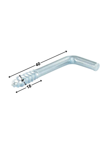 1 x Rampino A Vite Per Legno 4X40 Filettata Su...