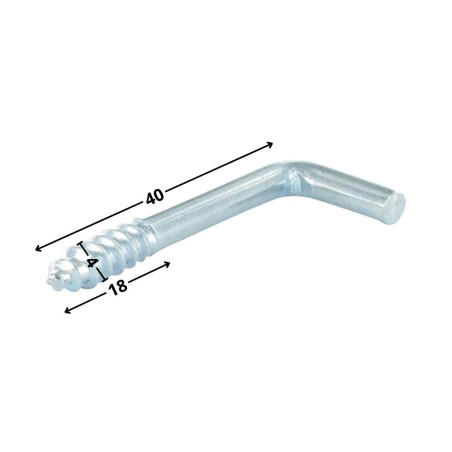 1 x Rampino A Vite Per Legno 4X40 Filettata Su 18 Acciaio Inox A2