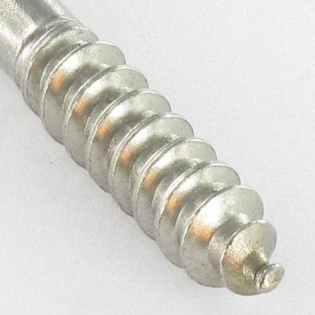 1 x Golfare A Vite Legno 5X40 Filettata Su 24 Lunghezza Totale 64 Occhio 14 Acciaio Inox A2