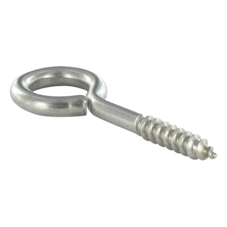 1 x Golfare A Vite Legno 6X100 Filettata Su 50 Lunghezza Totale 130 Occhio 15 Acciaio Inox A2
