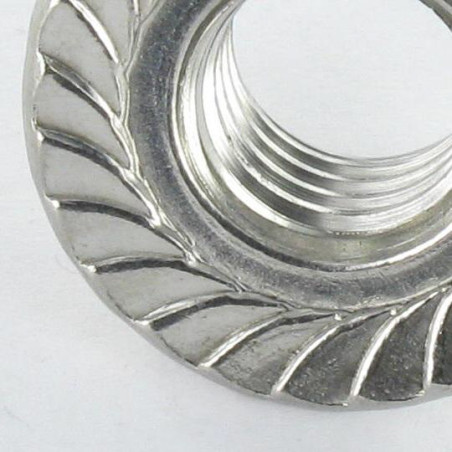 1 x Dado esagonale Acciaio Inox A2 Flangia Dentellata M8
