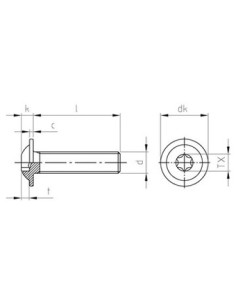 Vite Per Metalli Testa Bombata Flangia T40 M8X30... 2