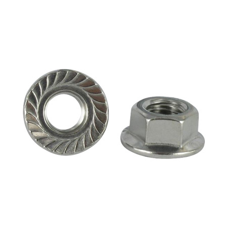 1 x Dado esagonale Acciaio Inox A2 Flangia Dentellata M3