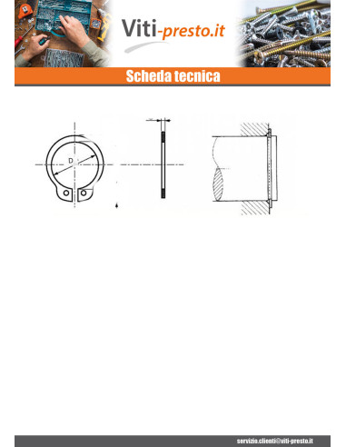 1 x Seeger Esterno Acciaio Inox Su Albero...