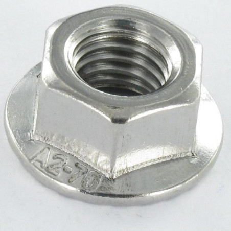1 x Dado esagonale Acciaio Inox A2 Flangia Dentellata M8 + GLEITMO