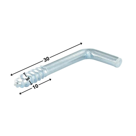 1 x Rampino A Vite Per Legno 3x30 Filettata Su 10 Acciaio Inox A2