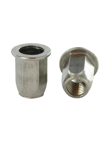1 x Dado rivettabile Acciaio Inox Testa Piatta...