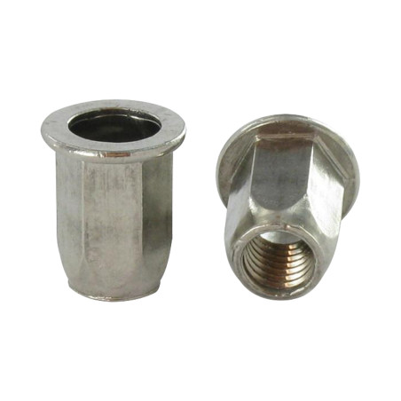 1 x Dado rivettabile Acciaio Inox Testa Piatta Esagonale M4X11 INPTH 20