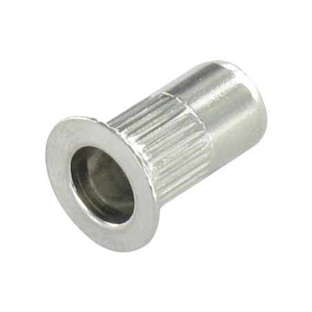 1 x Dado rivettabile Testa Forata Dentellato M6X16 INFO 45 Acciaio Inox A2