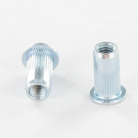 1 x Dado rivettabile Testa Piatta Dentellato M5X12 INPC 30 Acciaio Inox