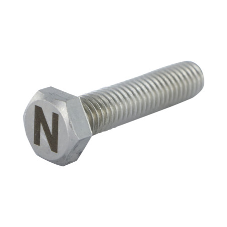 1 x Vite Per Metalli Testa Esagonale 8X35 Acciaio Inox A4 con incisione di lettere "N"