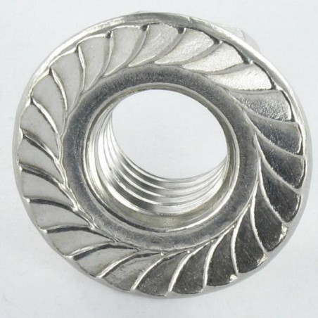 1 x Dado esagonale Acciaio Inox A2 Flangia Dentellata M6 Wax