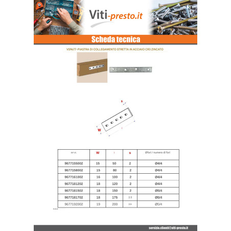 1 x Piastra Da CONNESSIONE STRETTO Zincate 16X100