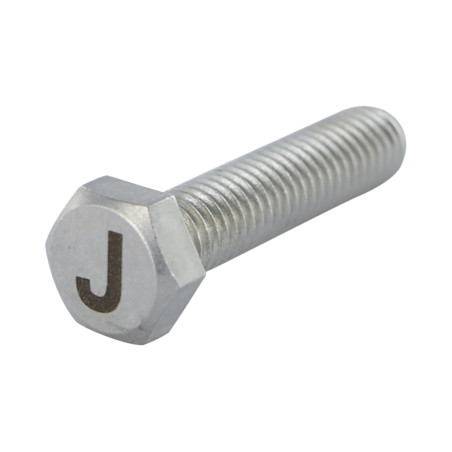 1 x Vite Per Metalli Testa Esagonale 8X35 Acciaio Inox A4 con incisione di lettere "J"