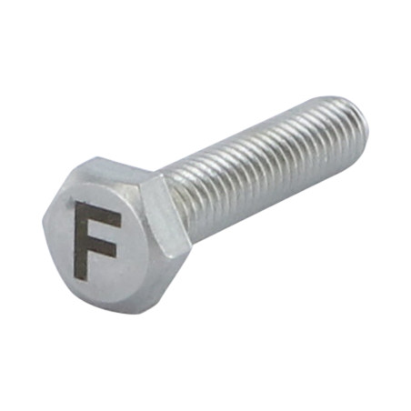 1 x Vite Per Metalli Testa Esagonale 8X35 Acciaio Inox A4 con incisione di lettere "F"