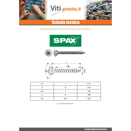 1 x Spax Viti Per Legno Testa Forata Bombata T-STAR T20 4X45 Discussione completa Acciaio Inox A2