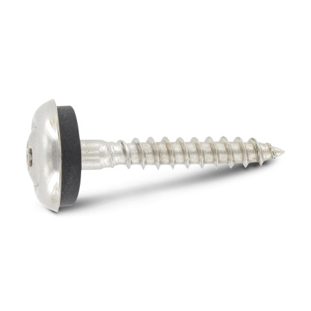 1 x Vite di cresta Testa Forata Bombata T20 Acciaio Inox A2 4,5X40 Rondella Di Tenuta Con Guarnizione In Neoprene Epdm 3P