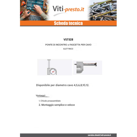 1 x Graffetta Per Cavo con COLPO Diametro 10 nylon bianco