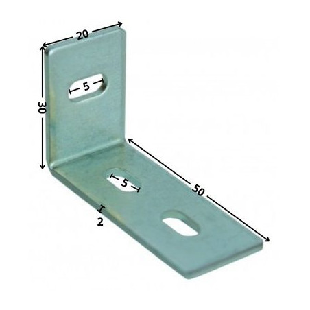 1 x Staffe Regolazione 30X50X20 3 Fori Zincate