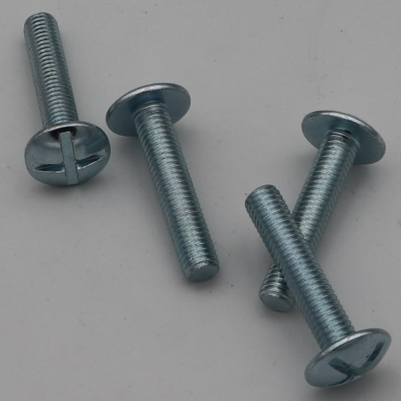 1 x Sacchetto 4 Vite Per Metalli Testa Poelier Larga M8X40 Zincate