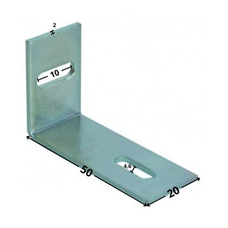 1 x Staffe Regolazione 32X50X20 2 Fori Zincate