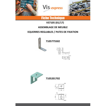 1 x Staffe Regolazione 32X50X20 2 Fori Zincate