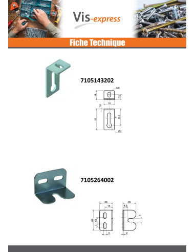 1 x Staffe Regolazione 32X50X20 2 Fori Zincate