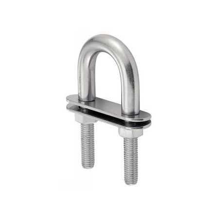 1 x Abaescon a forma di U Con Doppio TARGHE Acciaio Inox A4 6X80