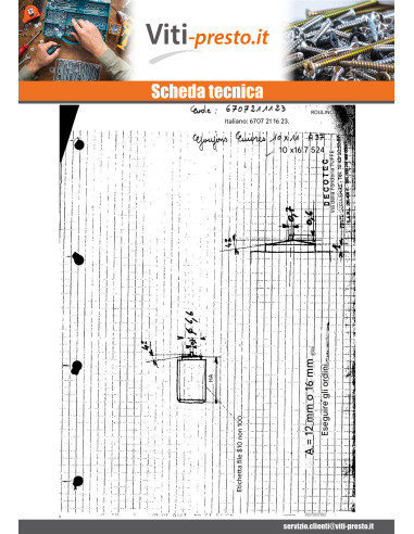 1 x Perno acciaio al rame 10X16.7 E 24